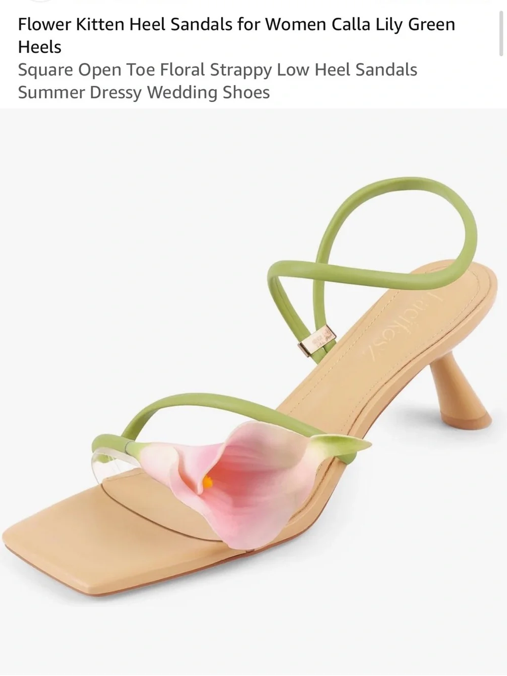 Women’s Green Floral Petal Strap Sandals